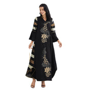 Djellaba Women's Patchwork Stripes Long Dress