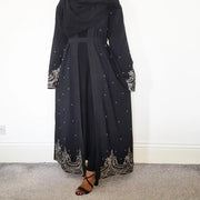 Long Sleeved Embroidered Beaded Robe Arabic Long Cardigan