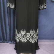Women's Fashion V-neck Front And Rear Rhinestone Bell Sleeve Robe