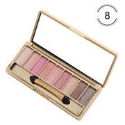Fashion 9 Color Eyeshadow Palette - Matte Glitter Nude Makeup Palette Golden Case