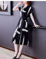 Summer V-neck Dress Temperament Female Skirt
