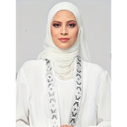White Dress And Robe 2-piece Set With A Mesh Hijab