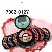 Makeup Palette Featuring Shimmering Eyeshadows Contouring Products Lipsticks And Matte Blush