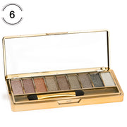 Fashion 9 Color Eyeshadow Palette - Matte Glitter Nude Makeup Palette Golden Case