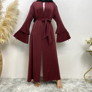 Double Sleeved Robe With Pockets For Fashionable Women's Cardigan