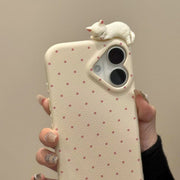 Cute Polka-dot Cat Phone Case In Solid Colors  New