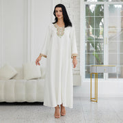 Muslim Women's Wear Fashion Stitching Lace Abaiya Robe