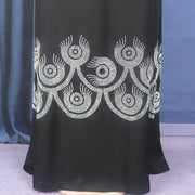 Women's Fashion V-neck Front And Rear Rhinestone Bell Sleeve Robe
