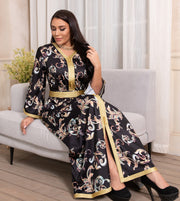 Printed Women's Long Belted Casual Dress