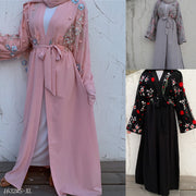 3D Floral Mesh Loose Lace Up Cardigan Robe