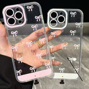 IPhone 17 Pink And White Bowknot Phone Case