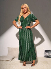 Summer Slim-fit Ruffle Hem Fishtail Maxi Dress