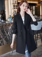 Elegant Korean-style Casual Blazertrench Coat