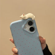 Cute Polka-dot Cat Phone Case In Solid Colors  New