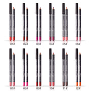 12 Color Lip Liner Pencil Set, High Pigmented Natural Lip Makeup Vegan Soft Pencils Longwear  Ultra Fine Lip Liners