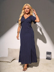 Summer Slim-fit Ruffle Hem Fishtail Maxi Dress