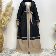 Ladies' Long Skirt With Lace Stitching Cardigan