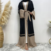Ladies' Long Skirt With Lace Stitching Cardigan