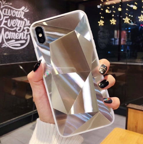 Glitter Diamond Texture   Mirror Acrylic Back Cover Cases