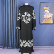 Women's Fashion V-neck Front And Rear Rhinestone Bell Sleeve Robe