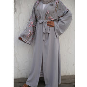 3D Floral Mesh Loose Lace Up Cardigan Robe