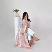 Pleated Trench Djellaba Hot-selling Printed Shawl Cardigan Ethnic Style Cloak Coat