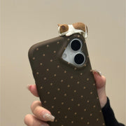 Cute Polka-dot Cat Phone Case In Solid Colors  New