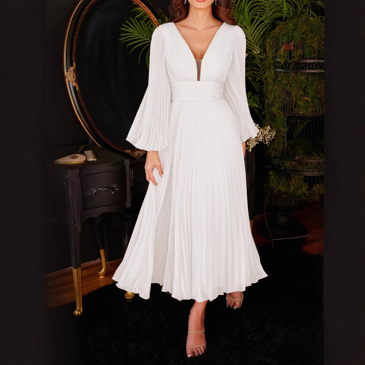 Temperament Elegant V-neck Women's Clothing Party Evening Dress