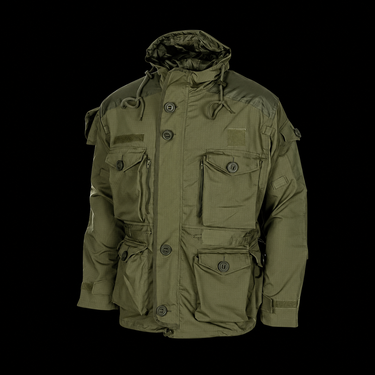 Men’s Tactical Field Jacket with Hood & Multi-Pocket Design