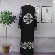 Women's Fashion V-neck Front And Rear Rhinestone Bell Sleeve Robe