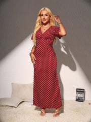Summer Slim-fit Ruffle Hem Fishtail Maxi Dress