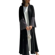Cardigan Abaya Muslim Cross-border Stretch Diamond Mesh Robe