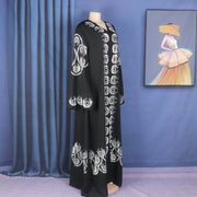 Women's Fashion V-neck Front And Rear Rhinestone Bell Sleeve Robe