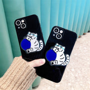 Tpu Tiger Bracket Solid Color Mobile Phone Case