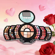 Makeup Palette Featuring Shimmering Eyeshadows Contouring Products Lipsticks And Matte Blush
