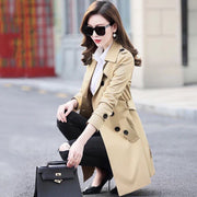 JAZZEVAR Double Breasted Red Trench Coat