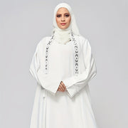 White Dress And Robe 2-piece Set With A Mesh Hijab