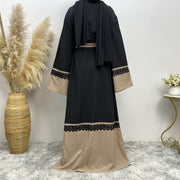 Ladies' Long Skirt With Lace Stitching Cardigan