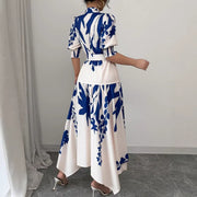 Women's Casual V-Neck All-Match Printed Dress