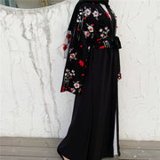 3D Floral Mesh Loose Lace Up Cardigan Robe