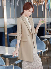 Elegant Korean-style Casual Blazertrench Coat