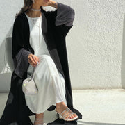 Cardigan Abaya Muslim Cross-border Stretch Diamond Mesh Robe